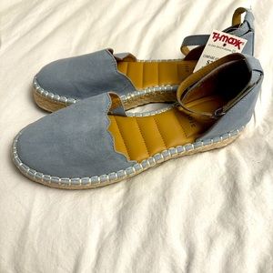 Light blue ankle strap sandals NWT